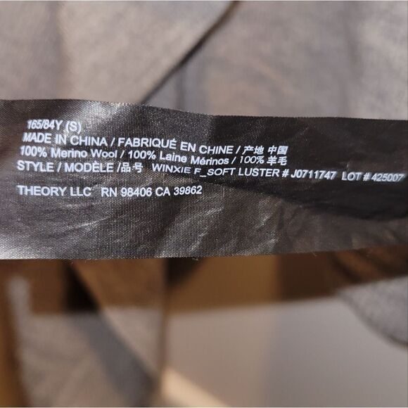 Theory Merino Wool Open Cardigan Small Gray - Picture 5 of 11